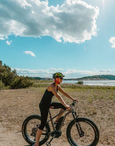 En bicicleta